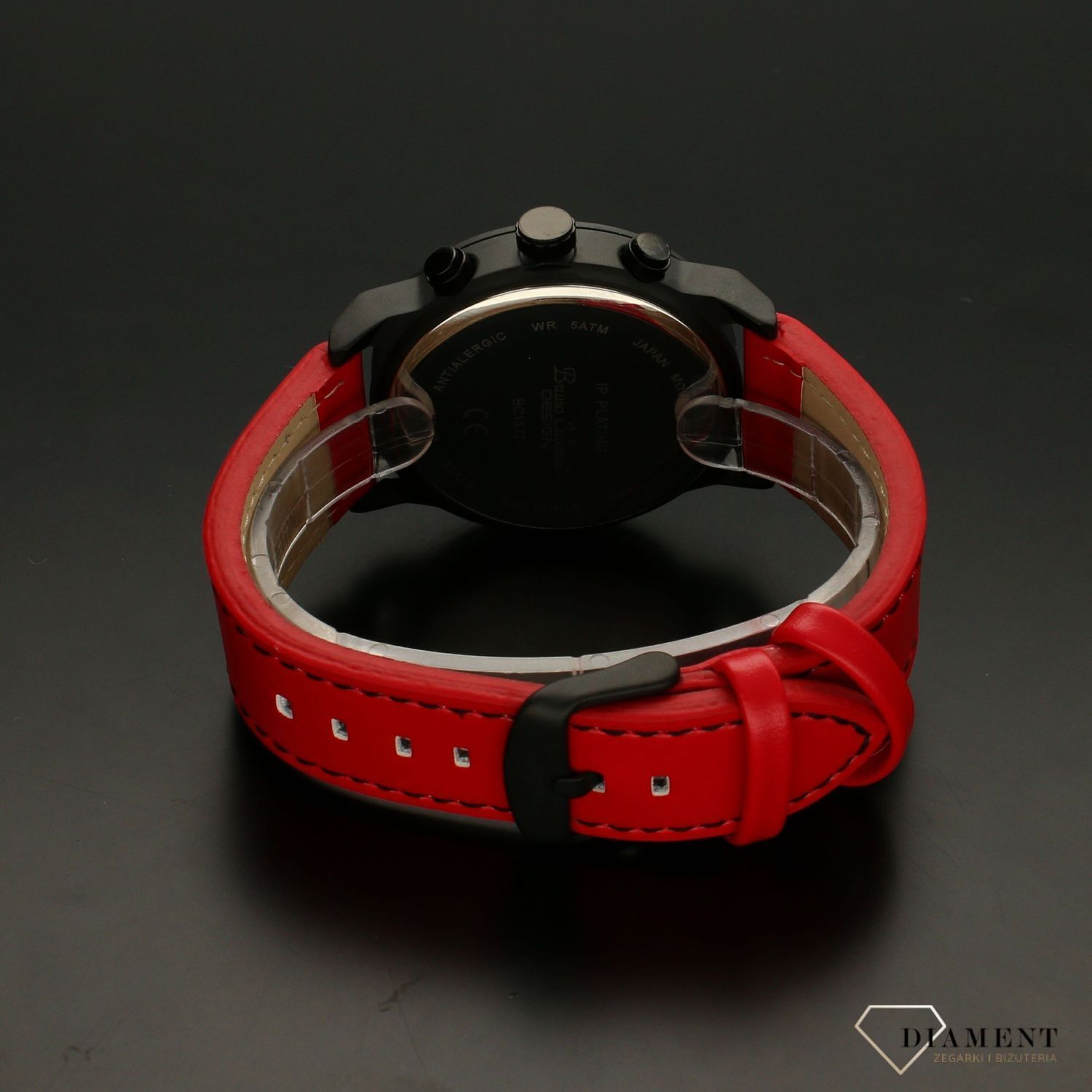 Zegarek męski na pasku Bruno Calvani Classic BC1377 RED (2).jpg